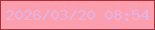 文字の大きさ：5、枠の色：9f343e、背景の色：fb9fae、文字の色：e5b2e2 無料ブログパーツのブログ時計