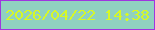 文字の大きさ：2、枠の色：9f35df、背景の色：90d1c0、文字の色：d6f827 無料ブログパーツのブログ時計