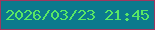 文字の大きさ：5、枠の色：9f375e、背景の色：0b7a8d、文字の色：58e665 無料ブログパーツのブログ時計