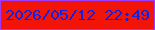 文字の大きさ：5、枠の色：9f3afb、背景の色：f21507、文字の色：1121df 無料ブログパーツのブログ時計