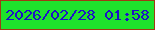 文字の大きさ：1、枠の色：9f3b13、背景の色：1ee32c、文字の色：1d12c7 無料ブログパーツのブログ時計