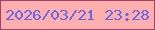 文字の大きさ：5、枠の色：9f406d、背景の色：fcafac、文字の色：6865ec 無料ブログパーツのブログ時計