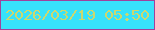 文字の大きさ：4、枠の色：9f429c、背景の色：37e2fb、文字の色：ccd86f 無料ブログパーツのブログ時計