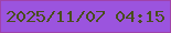 文字の大きさ：5、枠の色：9f42aa、背景の色：9b54de、文字の色：484e1b 無料ブログパーツのブログ時計