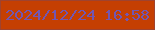 文字の大きさ：2、枠の色：9f432f、背景の色：c53f02、文字の色：7256b2 無料ブログパーツのブログ時計