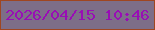 文字の大きさ：4、枠の色：9f4621、背景の色：7d6e88、文字の色：990eb5 無料ブログパーツのブログ時計
