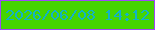 文字の大きさ：2、枠の色：9f48f9、背景の色：45d501、文字の色：12b2c7 無料ブログパーツのブログ時計