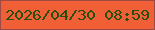 文字の大きさ：3、枠の色：9f4944、背景の色：f15f36、文字の色：294e0d 無料ブログパーツのブログ時計