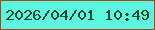 文字の大きさ：3、枠の色：9f4b16、背景の色：5df6e1、文字の色：044629 無料ブログパーツのブログ時計