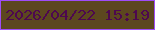 文字の大きさ：5、枠の色：9f4cf7、背景の色：5c471f、文字の色：4d084f 無料ブログパーツのブログ時計