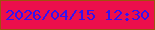 文字の大きさ：2、枠の色：9f530e、背景の色：ec0f4c、文字の色：3412f0 無料ブログパーツのブログ時計