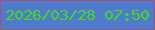 文字の大きさ：5、枠の色：9f5480、背景の色：4f7bcc、文字の色：47d921 無料ブログパーツのブログ時計