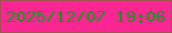 文字の大きさ：1、枠の色：9f554d、背景の色：fa2792、文字の色：069b18 無料ブログパーツのブログ時計