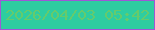 文字の大きさ：1、枠の色：9f57d6、背景の色：2ecda0、文字の色：65cb6c 無料ブログパーツのブログ時計