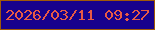 文字の大きさ：4、枠の色：9f5907、背景の色：17018c、文字の色：e85a45 無料ブログパーツのブログ時計