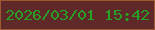 文字の大きさ：2、枠の色：9f5932、背景の色：5e2928、文字の色：29a025 無料ブログパーツのブログ時計