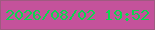 文字の大きさ：5、枠の色：9f5a80、背景の色：c4529b、文字の色：0cd64f 無料ブログパーツのブログ時計