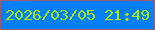 文字の大きさ：1、枠の色：9f5b6c、背景の色：037ff8、文字の色：a7e812 無料ブログパーツのブログ時計
