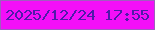 文字の大きさ：1、枠の色：9f5dbf、背景の色：f30ff8、文字の色：4f1aaa 無料ブログパーツのブログ時計