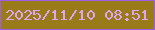 文字の大きさ：4、枠の色：9f5ee8、背景の色：997b1a、文字の色：e0a5ee 無料ブログパーツのブログ時計