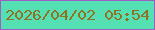 文字の大きさ：4、枠の色：9f5fc2、背景の色：55e0b3、文字の色：8e7325 無料ブログパーツのブログ時計
