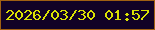 文字の大きさ：1、枠の色：9f6012、背景の色：110226、文字の色：dae203 無料ブログパーツのブログ時計