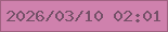 文字の大きさ：1、枠の色：9f6180、背景の色：cf81ad、文字の色：755068 無料ブログパーツのブログ時計