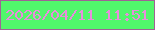 文字の大きさ：1、枠の色：9f6295、背景の色：51f76b、文字の色：e88ddc 無料ブログパーツのブログ時計