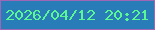 文字の大きさ：4、枠の色：9f66b6、背景の色：287db9、文字の色：5cf795 無料ブログパーツのブログ時計