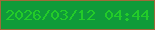 文字の大きさ：1、枠の色：9f6939、背景の色：0f9b39、文字の色：23cb29 無料ブログパーツのブログ時計