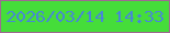 文字の大きさ：2、枠の色：9f6992、背景の色：45dd3a、文字の色：4789d3 無料ブログパーツのブログ時計
