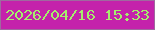 文字の大きさ：1、枠の色：9f699f、背景の色：c422ab、文字の色：a5ef6d 無料ブログパーツのブログ時計