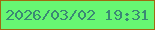 文字の大きさ：1、枠の色：9f6b10、背景の色：67f673、文字の色：3a8974 無料ブログパーツのブログ時計