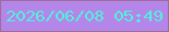 文字の大きさ：3、枠の色：9f6c97、背景の色：b486ea、文字の色：51f2da 無料ブログパーツのブログ時計