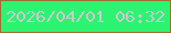 文字の大きさ：1、枠の色：9f6d31、背景の色：2cf471、文字の色：d0c7ce 無料ブログパーツのブログ時計