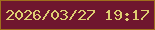 文字の大きさ：4、枠の色：9f6e1c、背景の色：6f162e、文字の色：dece72 無料ブログパーツのブログ時計