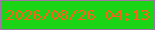 文字の大きさ：3、枠の色：9f73a5、背景の色：1bd416、文字の色：f9601d 無料ブログパーツのブログ時計