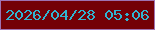 文字の大きさ：1、枠の色：9f73b2、背景の色：740107、文字の色：30b4d1 無料ブログパーツのブログ時計