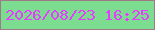 文字の大きさ：2、枠の色：9f7986、背景の色：7cdc8f、文字の色：e73bff 無料ブログパーツのブログ時計
