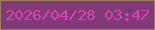 文字の大きさ：3、枠の色：9f7b65、背景の色：803b77、文字の色：dc42b4 無料ブログパーツのブログ時計