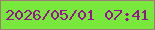 文字の大きさ：3、枠の色：9f7c74、背景の色：79e83d、文字の色：971490 無料ブログパーツのブログ時計