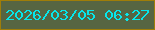 文字の大きさ：5、枠の色：9f7d08、背景の色：566542、文字の色：06e7eb 無料ブログパーツのブログ時計