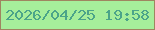 文字の大きさ：1、枠の色：9f8560、背景の色：a6ee9b、文字の色：4ba489 無料ブログパーツのブログ時計