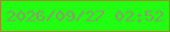 文字の大きさ：2、枠の色：9f8b2d、背景の色：20fe12、文字の色：8b9e69 無料ブログパーツのブログ時計