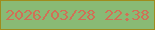 文字の大きさ：4、枠の色：9f8c1d、背景の色：89ba75、文字の色：d07056 無料ブログパーツのブログ時計