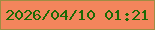 文字の大きさ：1、枠の色：9f8c43、背景の色：f3855c、文字の色：1d6a04 無料ブログパーツのブログ時計