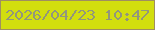 文字の大きさ：4、枠の色：9f8e60、背景の色：d2de0e、文字の色：92967c 無料ブログパーツのブログ時計