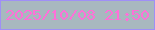 文字の大きさ：2、枠の色：9f8ff6、背景の色：a8b8bf、文字の色：fe70d8 無料ブログパーツのブログ時計