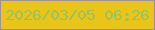 文字の大きさ：4、枠の色：9f9199、背景の色：e9c51a、文字の色：9bc25c 無料ブログパーツのブログ時計