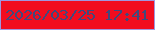 文字の大きさ：1、枠の色：9f97df、背景の色：f10d1f、文字の色：41497c 無料ブログパーツのブログ時計